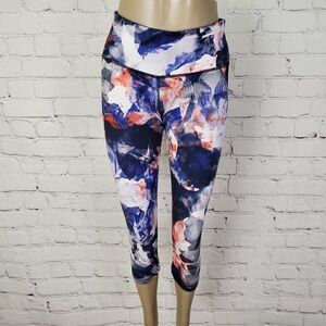 Adidas Climalite Yoga Crop Pants White Orange Purple S